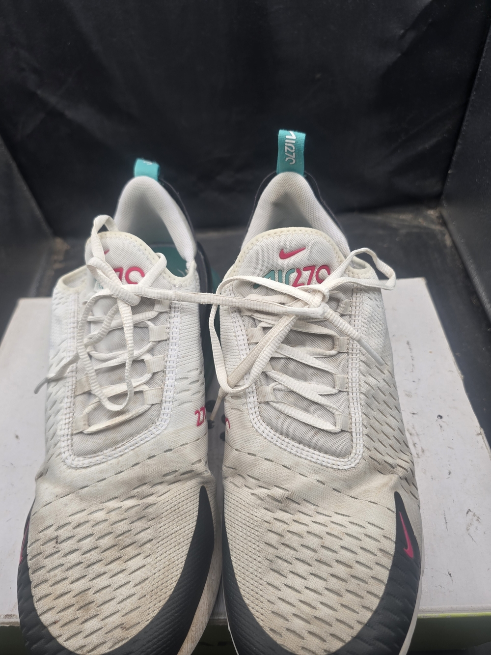 Nike Air Max 270 White Pink Teal Sneakers